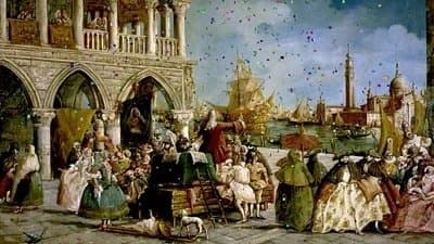 Pulcinella and Acrobats, 1797, Tiepolo