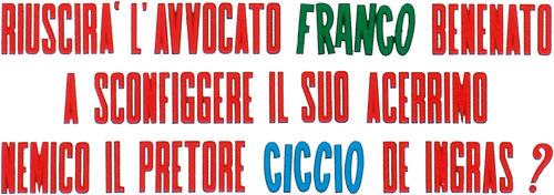 Riuscirà l'avvocato Franco Benenato a sconfiggere il suo acerrimo nemico il pretore Ciccio De Ingras?